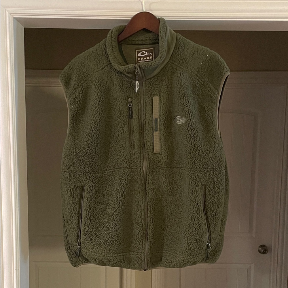 Drake Forest Green Fleece Vest. Mens XL.